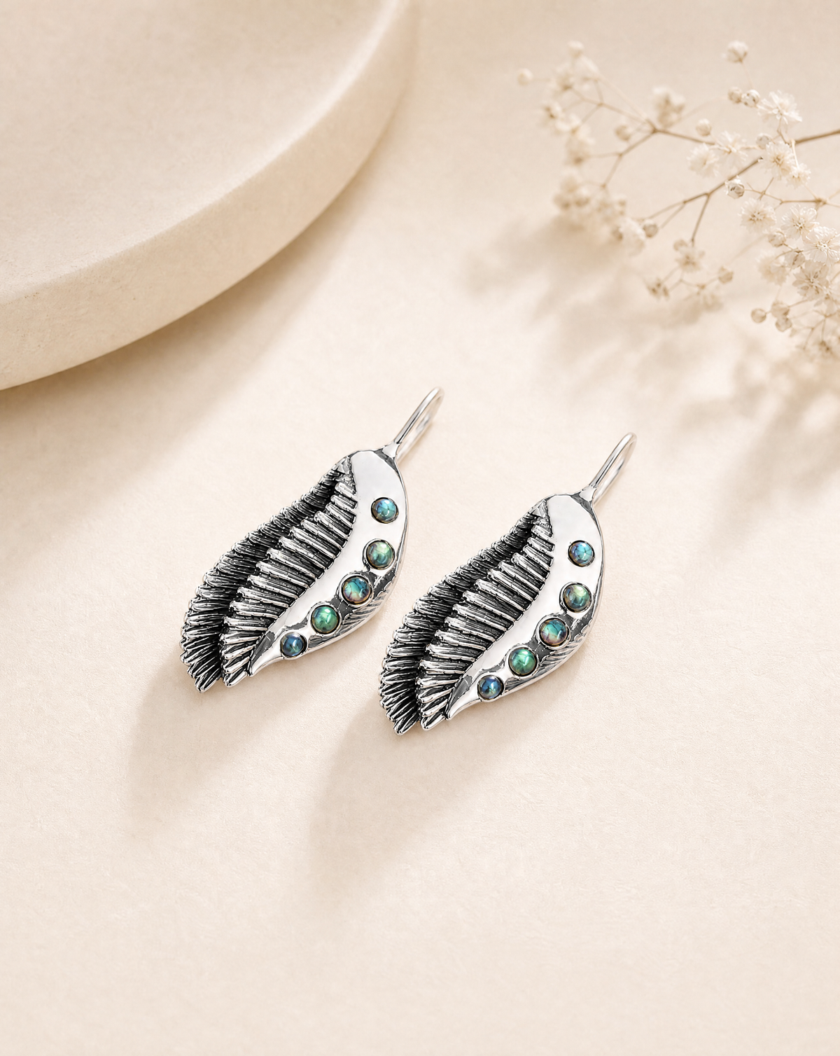 Featherlights Labradorite Earrings — Silver
