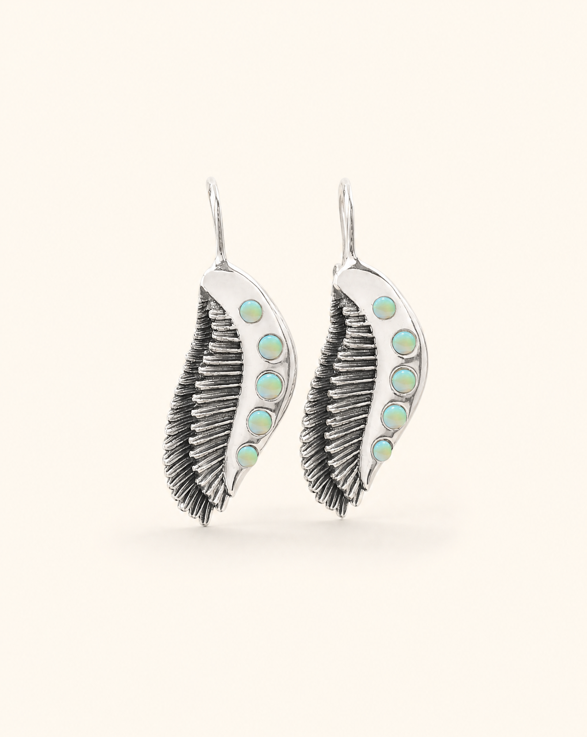 Featherlights Opalite Earrings — Silver