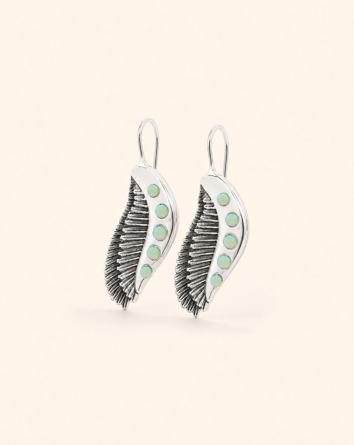 Featherlights Opalite Earrings — Silver