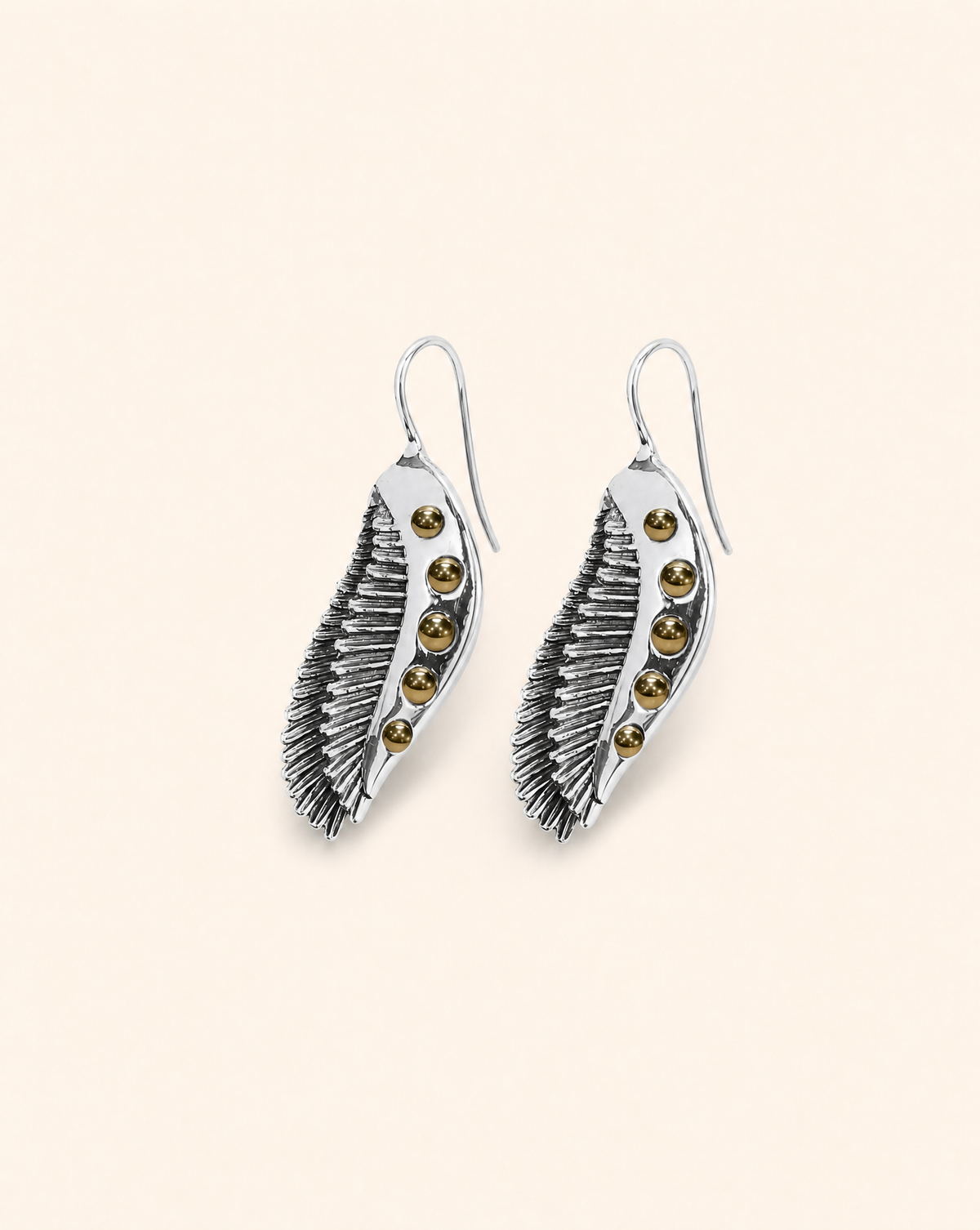 Featherlights Pyrite Earrings — Silver-2
