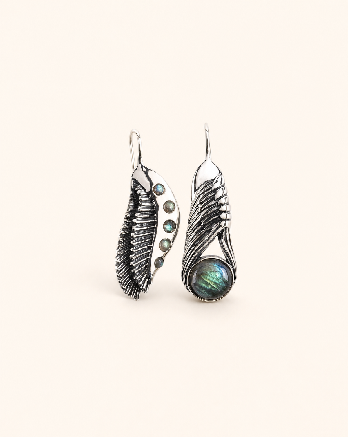 Featherlights & Moonbeams Labradorite Earrings — Silver