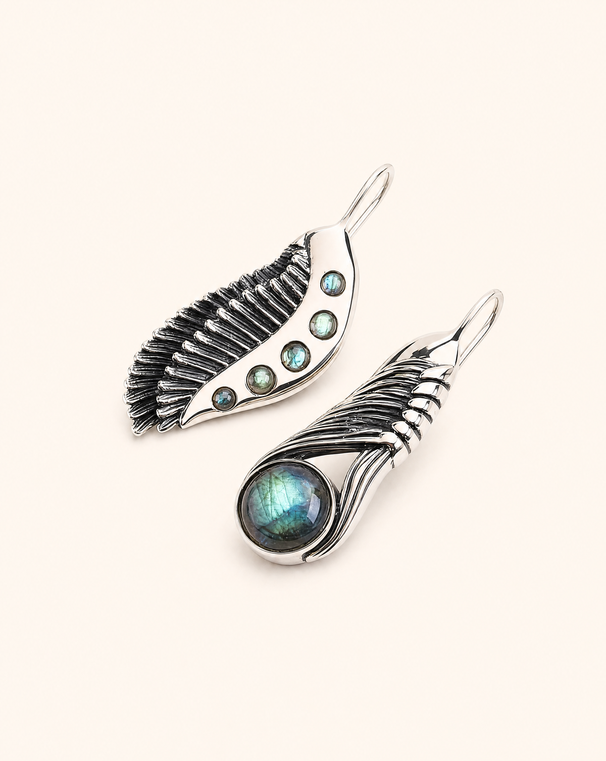 Featherlights & Moonbeams Labradorite Earrings — Silver