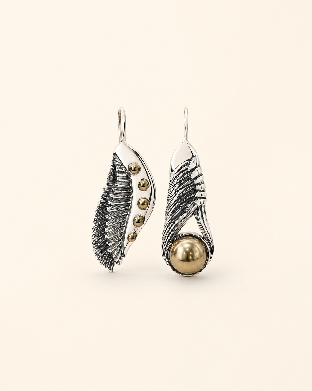 Featherlights & Moonbeams Pyrite Earrings — Silver