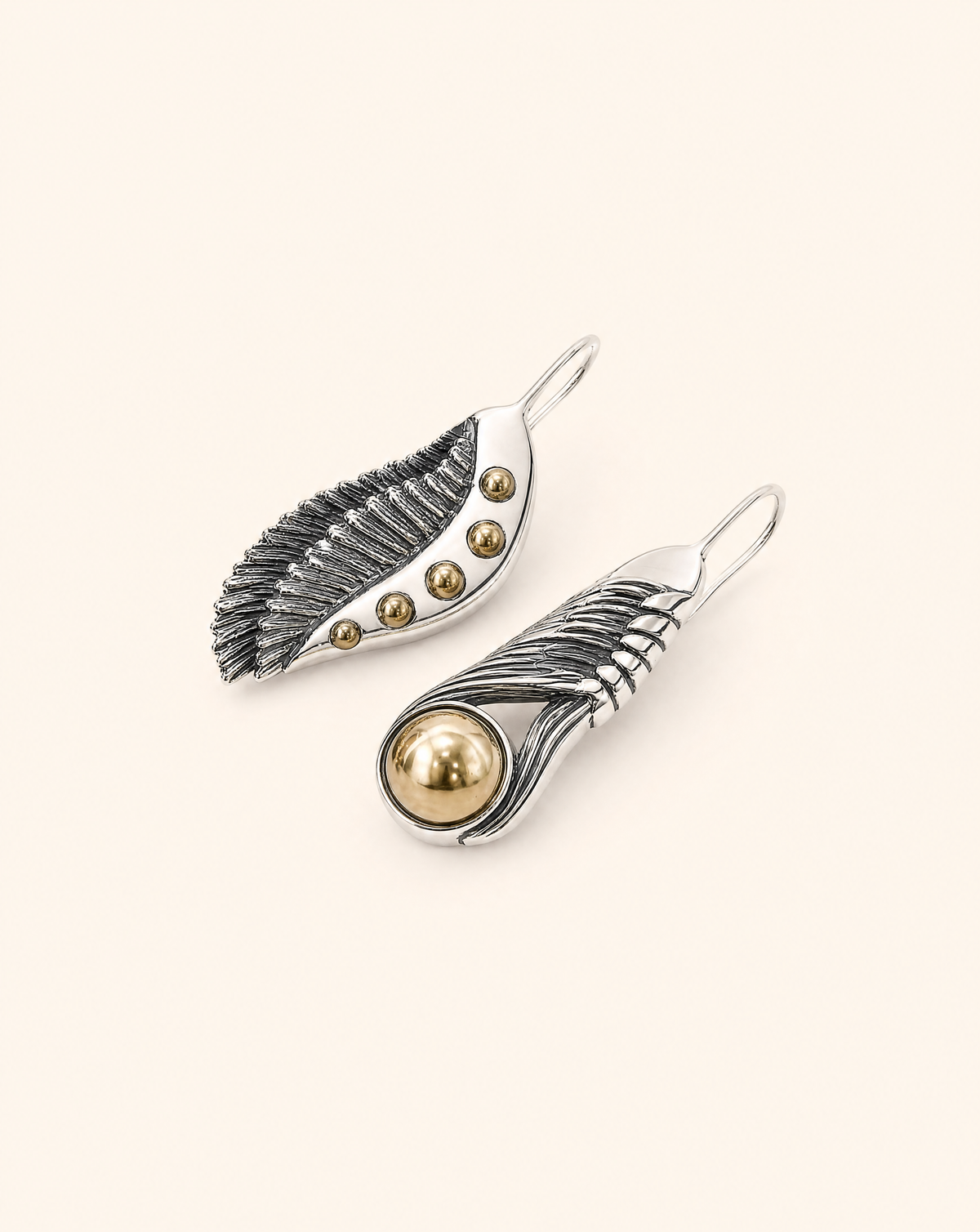 Featherlights & Moonbeams Pyrite Earrings — Silver