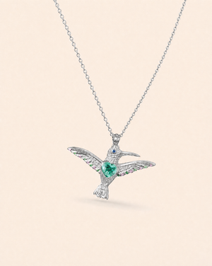 The Hummingbird Chrysocolla Pendant — Silver