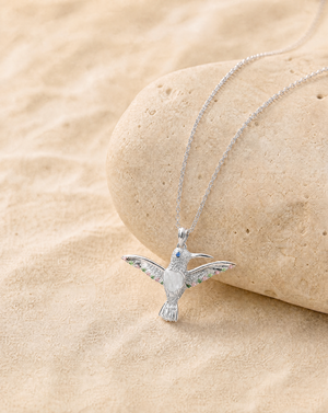 The Hummingbird Clear Quartz Pendant — Silver