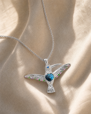 The Hummingbird Labradorite Pendant — Silver