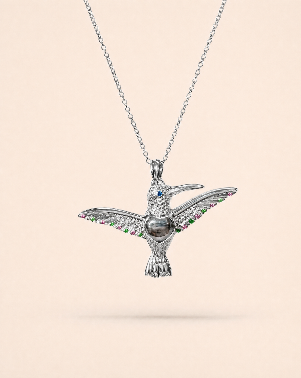 The Hummingbird Pyrite Pendant — Silver-1