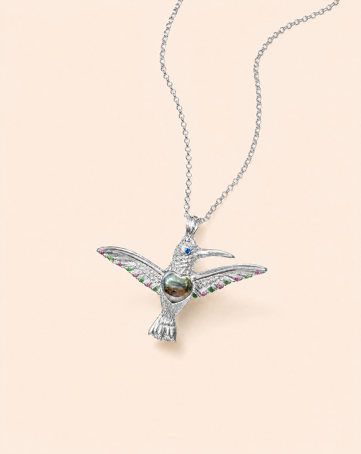 The Hummingbird Pyrite Pendant — Silver-2