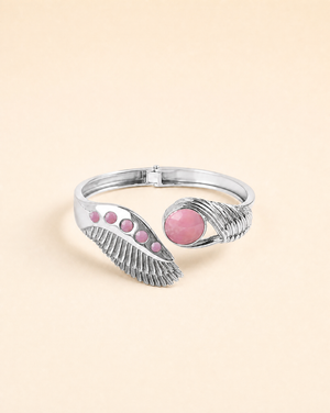 Majestic Winged Rose Quartz Bracelet — Silver