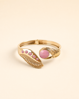 Majestic Winged Rose Quartz Bracelet — Gold