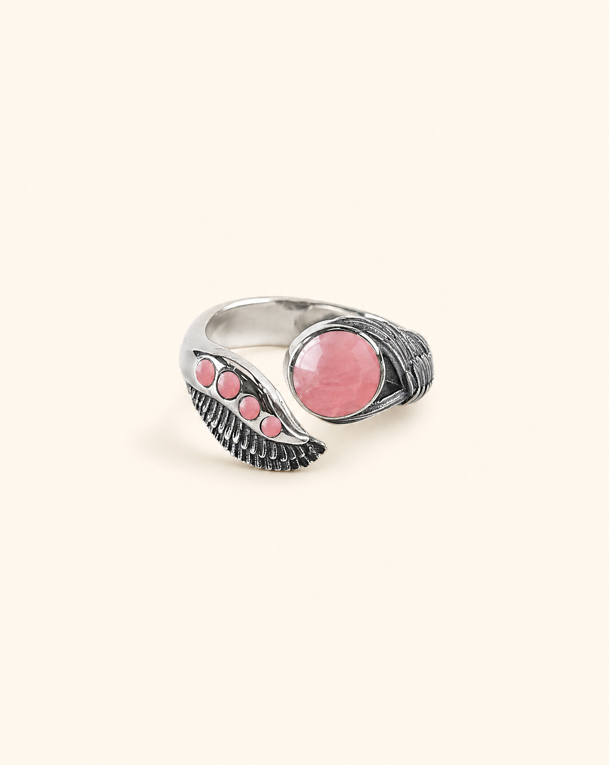 Majestic Rose Quartz Ring, Silver