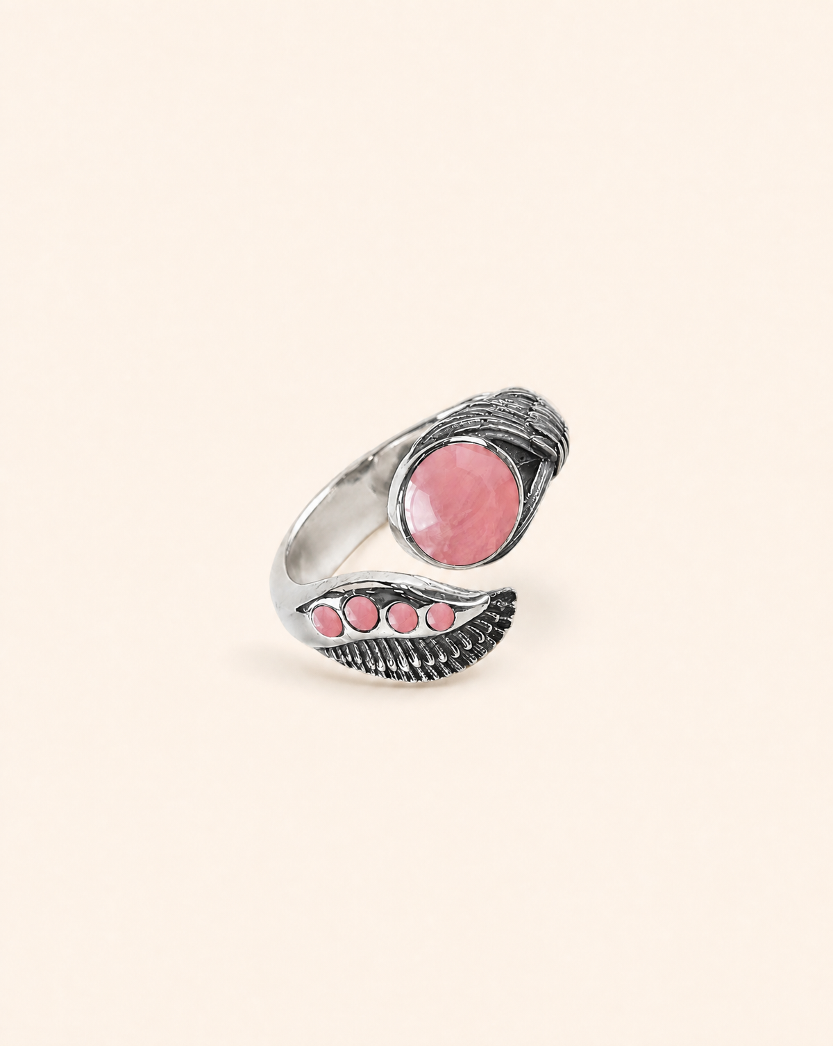 Majestic Rose Quartz Ring, Silver