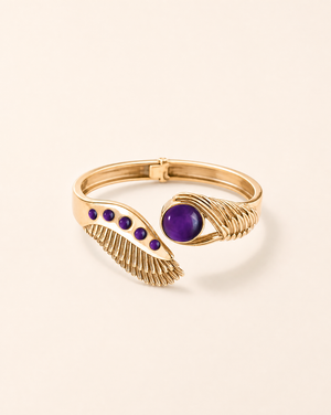 Majestic Winged Amethyst Bracelet — Gold