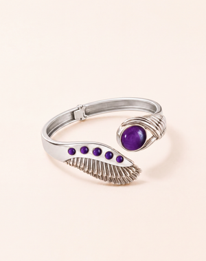 Majestic Winged Amethyst Bracelet — Silver