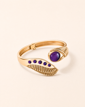 Majestic Winged Amethyst Bracelet — Gold