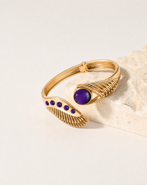 Majestic Winged Amethyst Bracelet — Gold