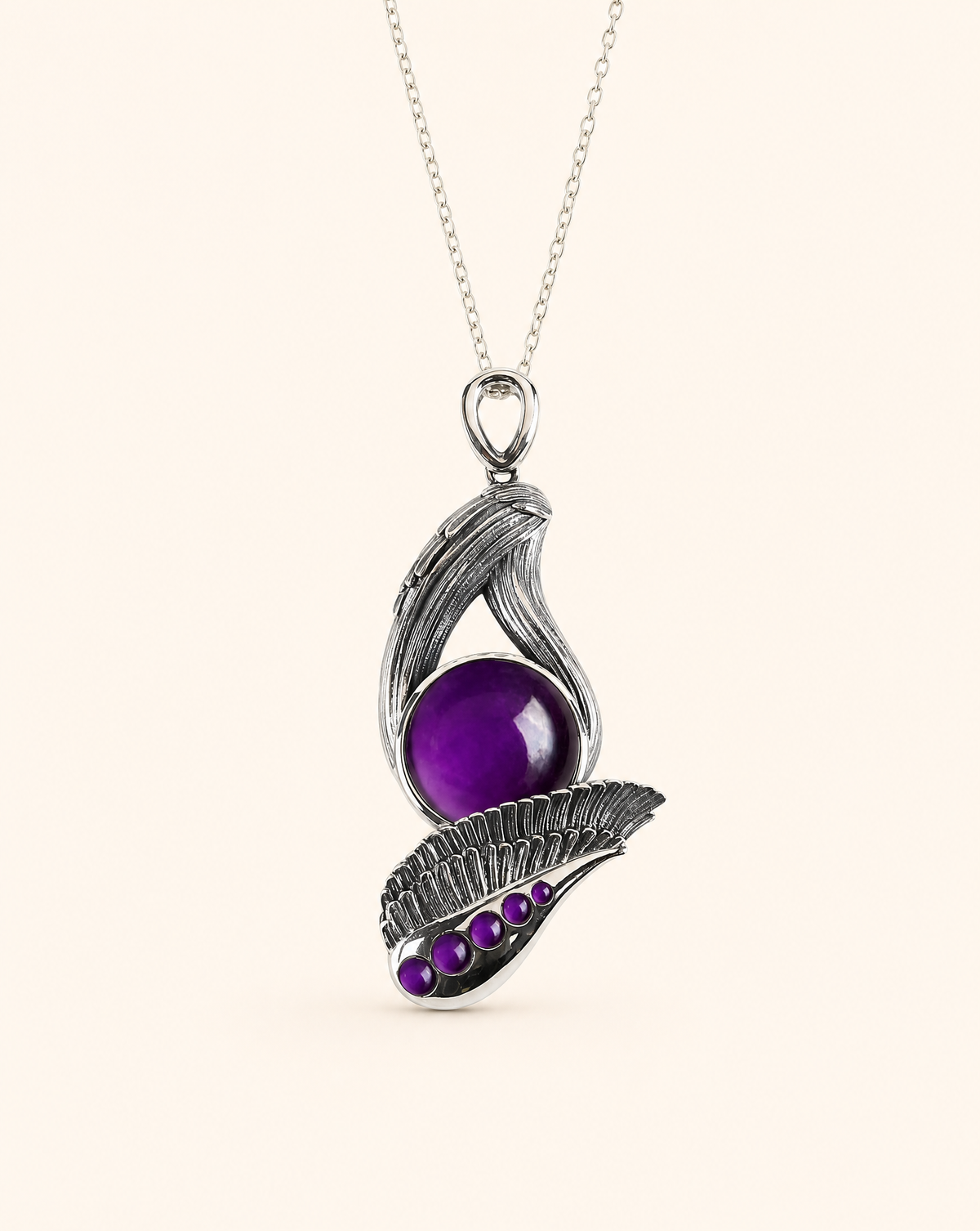 Majestic Amethyst Pendant — Silver