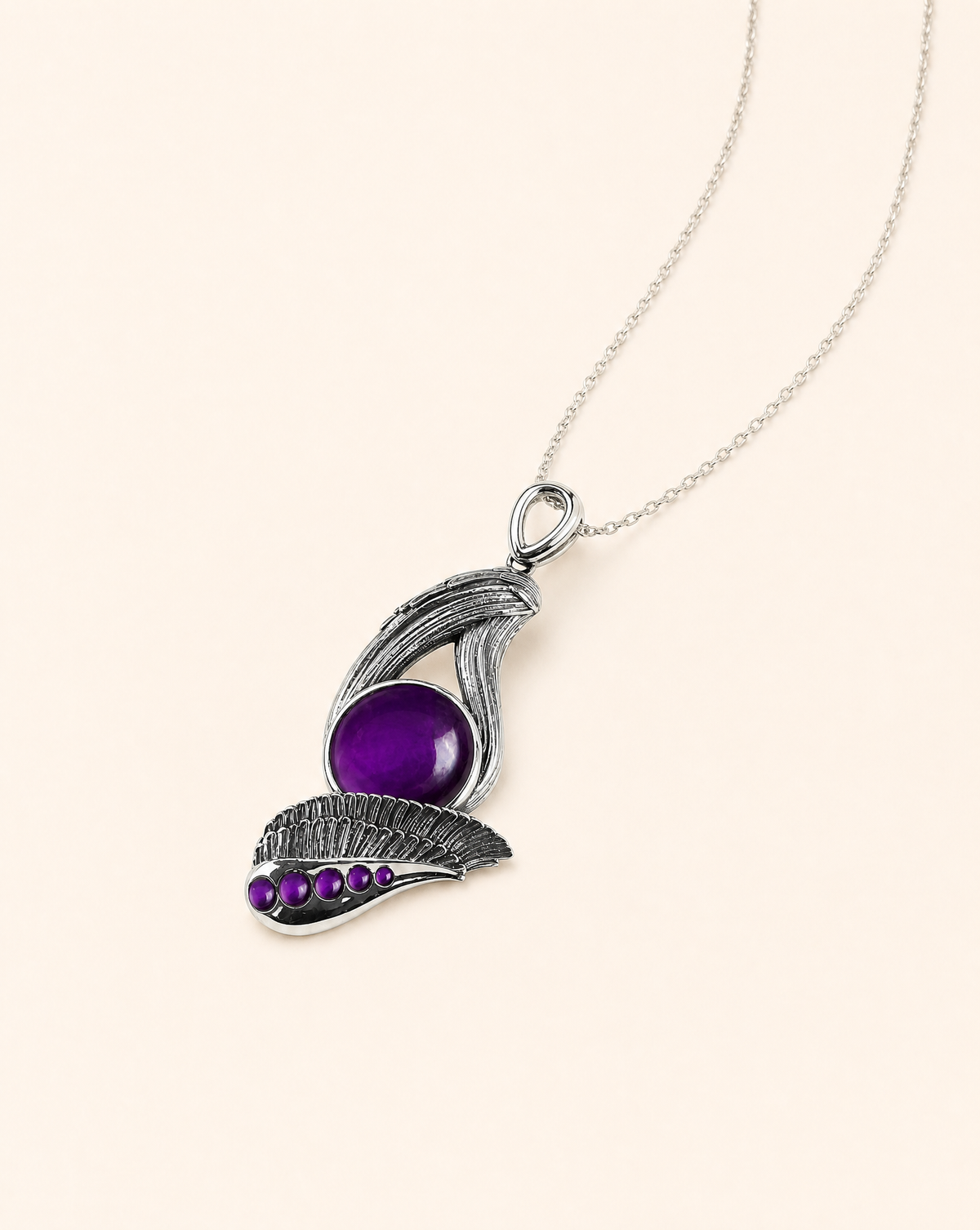 Majestic Amethyst Pendant — Silver