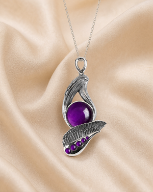 Majestic Amethyst Pendant — Silver