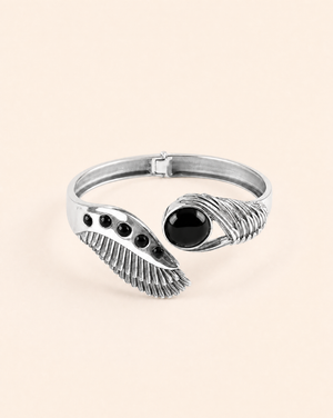 Majestic Winged Black Tourmaline Bracelet — Silver