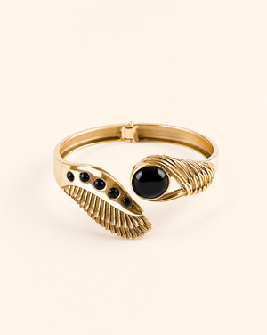 Majestic Winged Black Tourmaline Bracelet — Gold