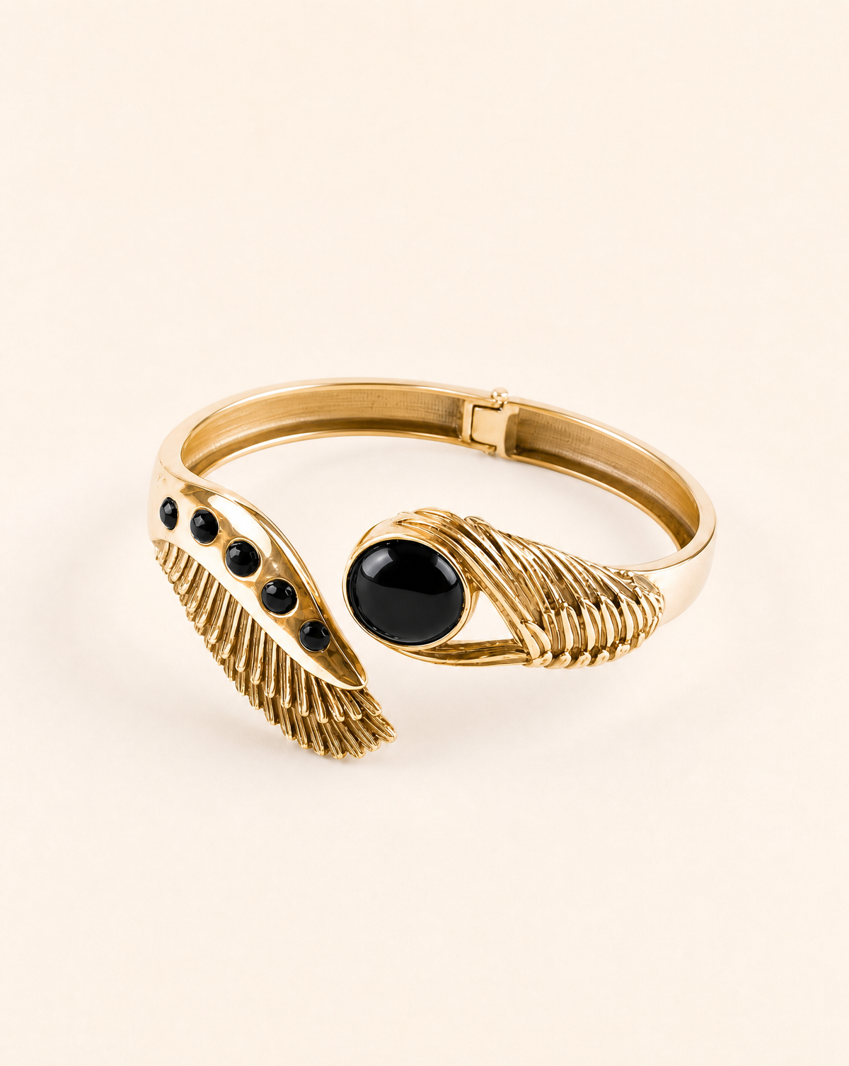 Majestic Winged Black Tourmaline Bracelet — Gold
