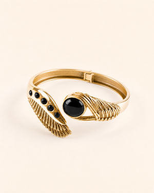 Majestic Winged Black Tourmaline Bracelet — Gold