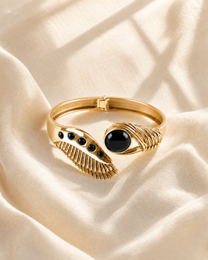 Majestic Winged Black Tourmaline Bracelet — Gold