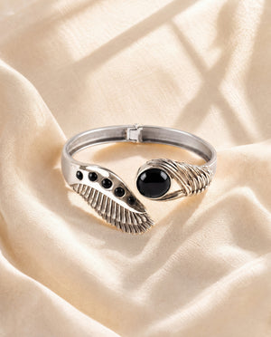 Majestic Winged Black Tourmaline Bracelet — Silver