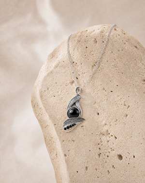 Majestic Black Tourmaline Pendant — Silver