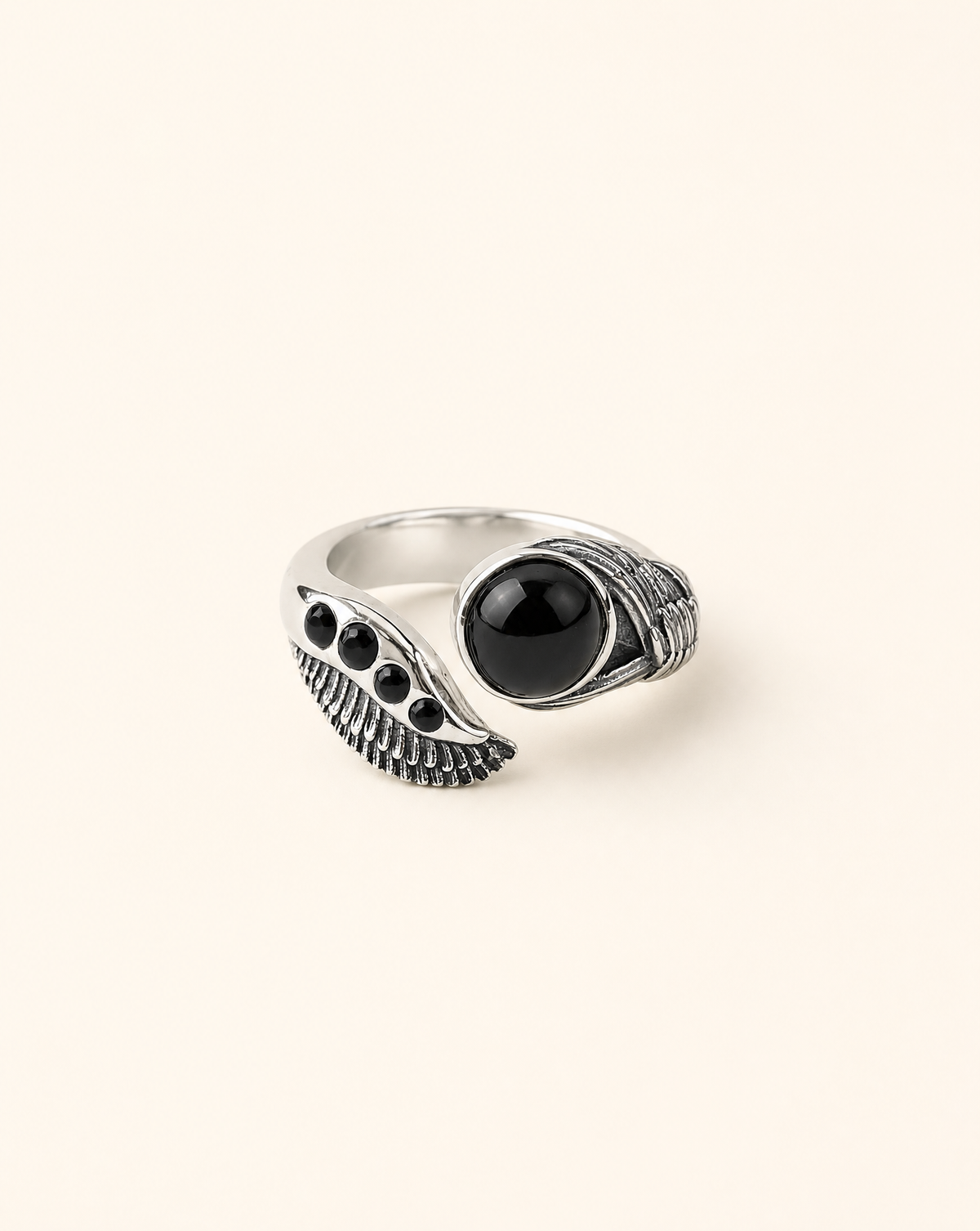 Majestic Black Tourmaline Ring, Silver