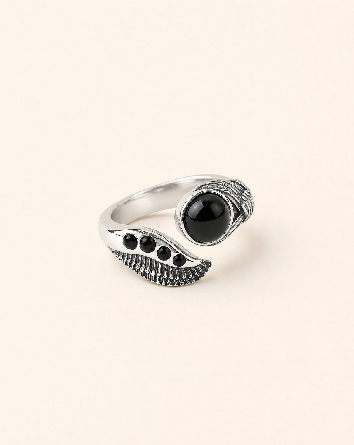 Majestic Black Tourmaline Ring, Silver