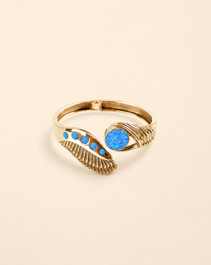 Majestic Winged Blue Opal Bracelet — Gold