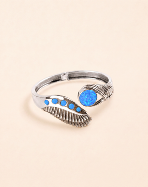 Majestic Winged Blue Opal Bracelet — Silver