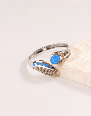 Majestic Winged Blue Opal Bracelet — Silver