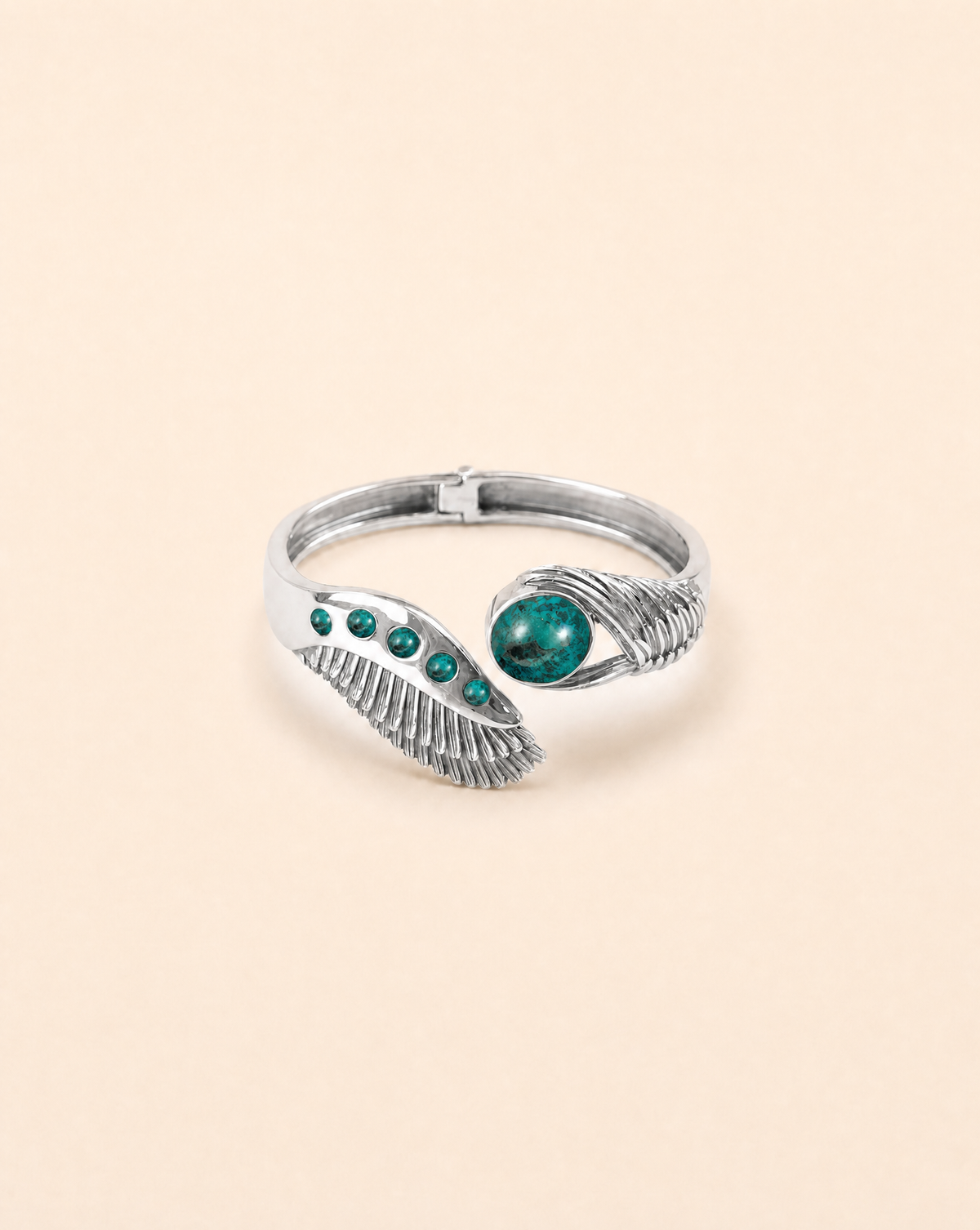 Majestic Winged Chrysocolla Bracelet — Silver