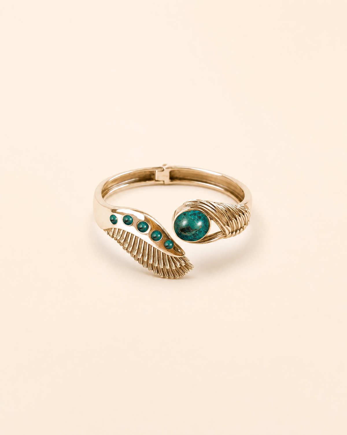 Majestic Winged Chrysocolla Bracelet — Gold