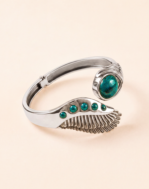 Majestic Winged Chrysocolla Bracelet — Silver