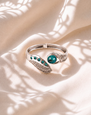 Majestic Winged Chrysocolla Bracelet — Silver