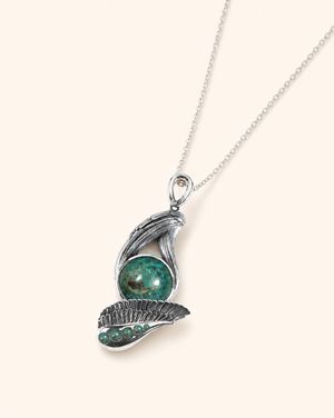 Majestic Chrysocolla Pendant — Silver