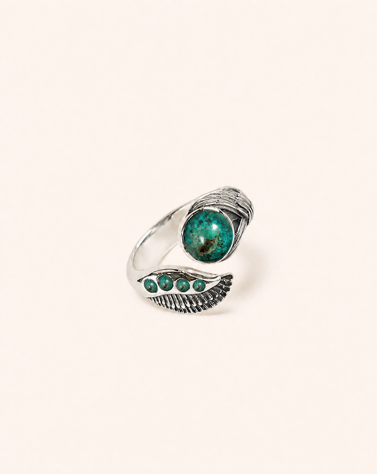 Majestic Chrysocolla Ring, Silver