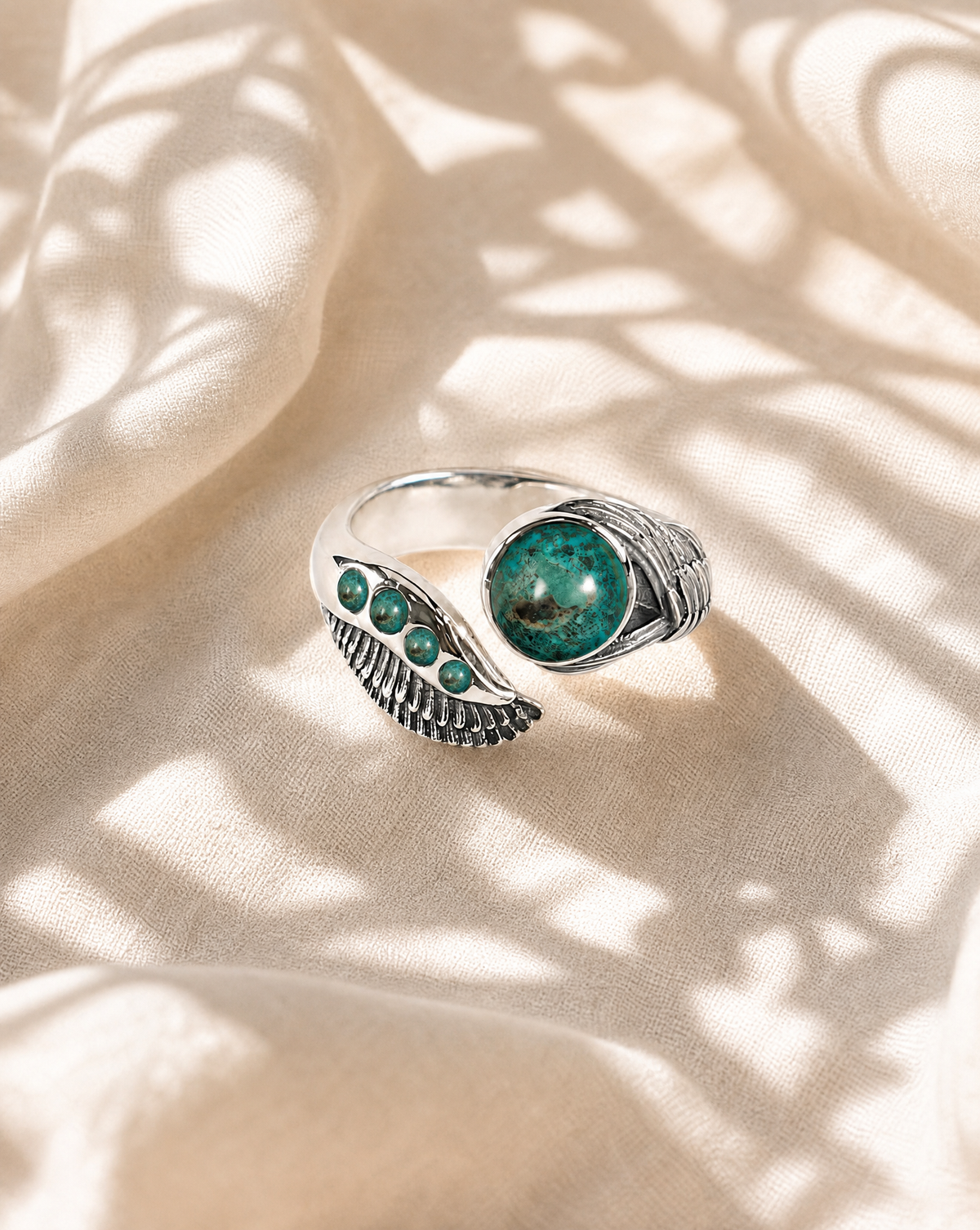 Majestic Chrysocolla Ring, Silver