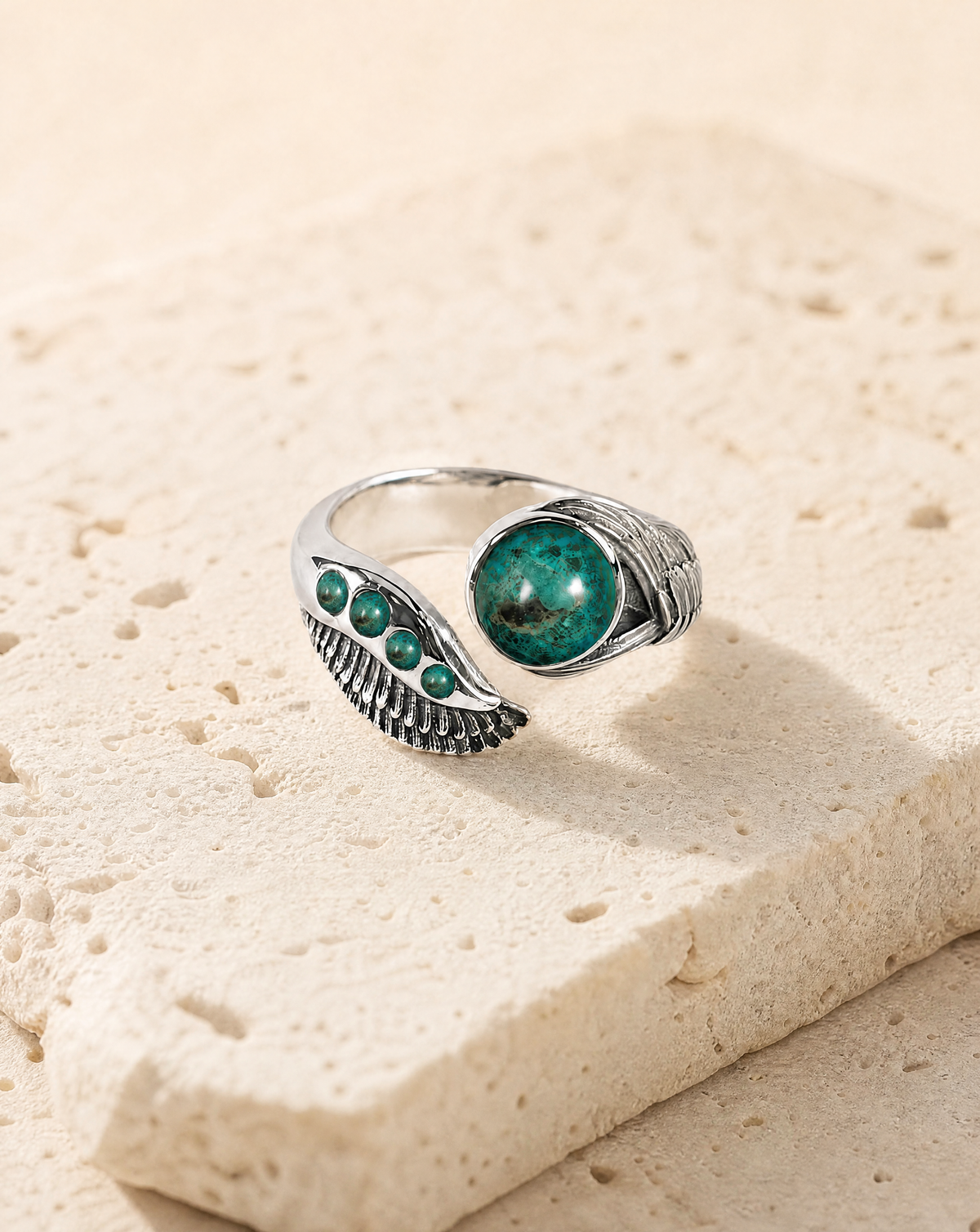 Majestic Chrysocolla Ring, Silver
