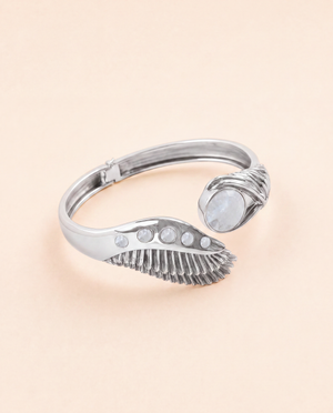 Majestic Winged Clear Quartz Bracelet — Silver