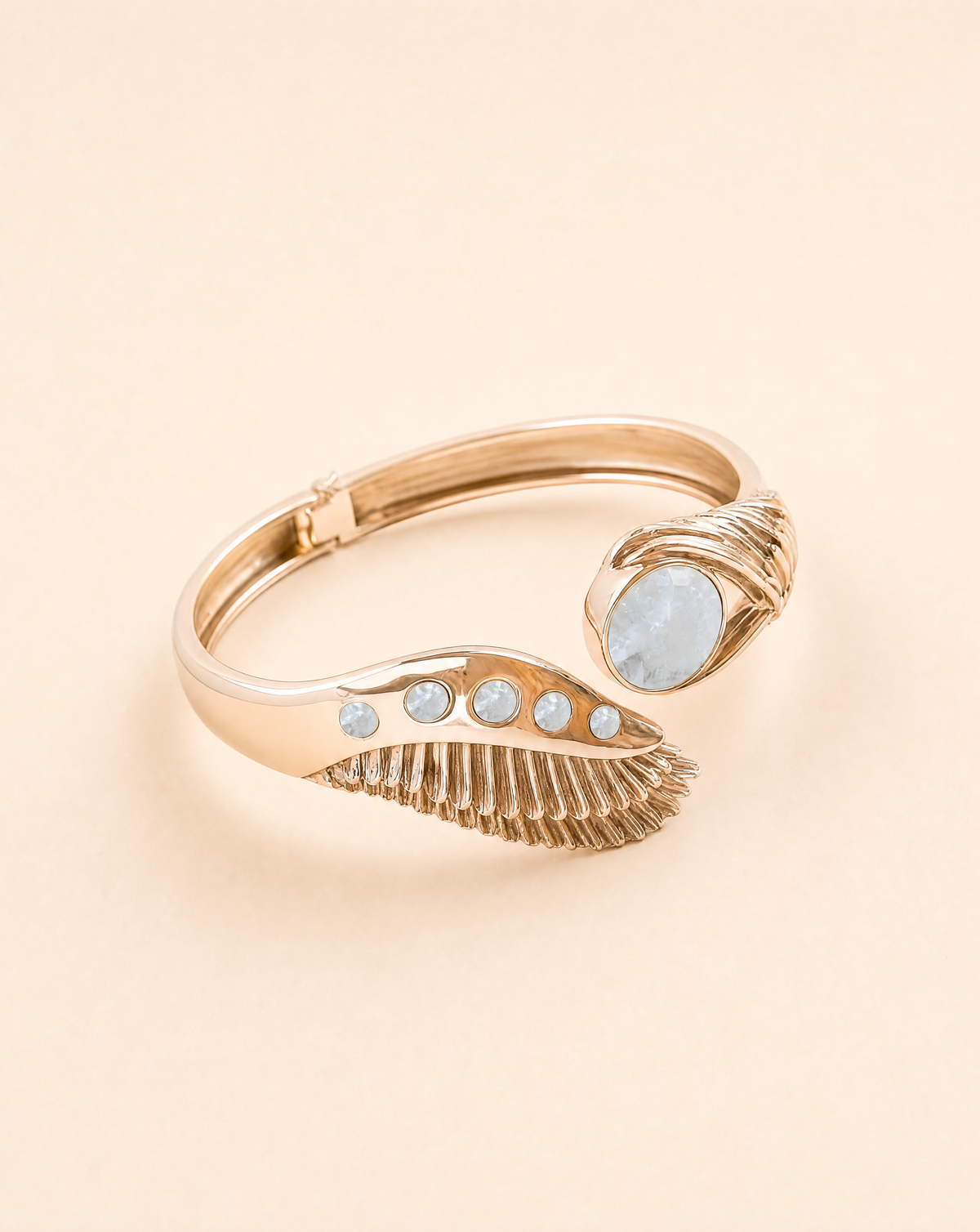 Majestic Winged Clear Quartz Bracelet — Gold