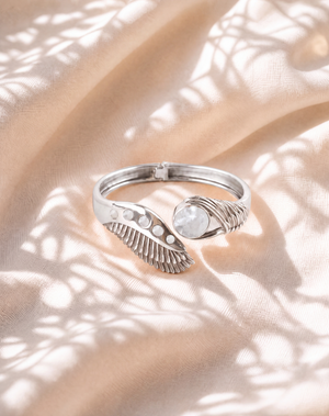 Majestic Winged Clear Quartz Bracelet — Silver
