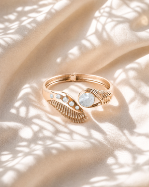Majestic Winged Clear Quartz Bracelet — Gold