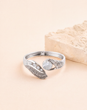 Majestic Winged Clear Quartz Bracelet — Silver