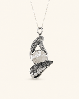 Majestic Clear Quartz Pendant — Silver
